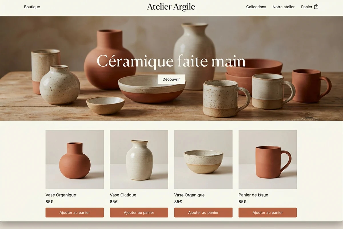 Exemple de boutique en ligne d’artisanat