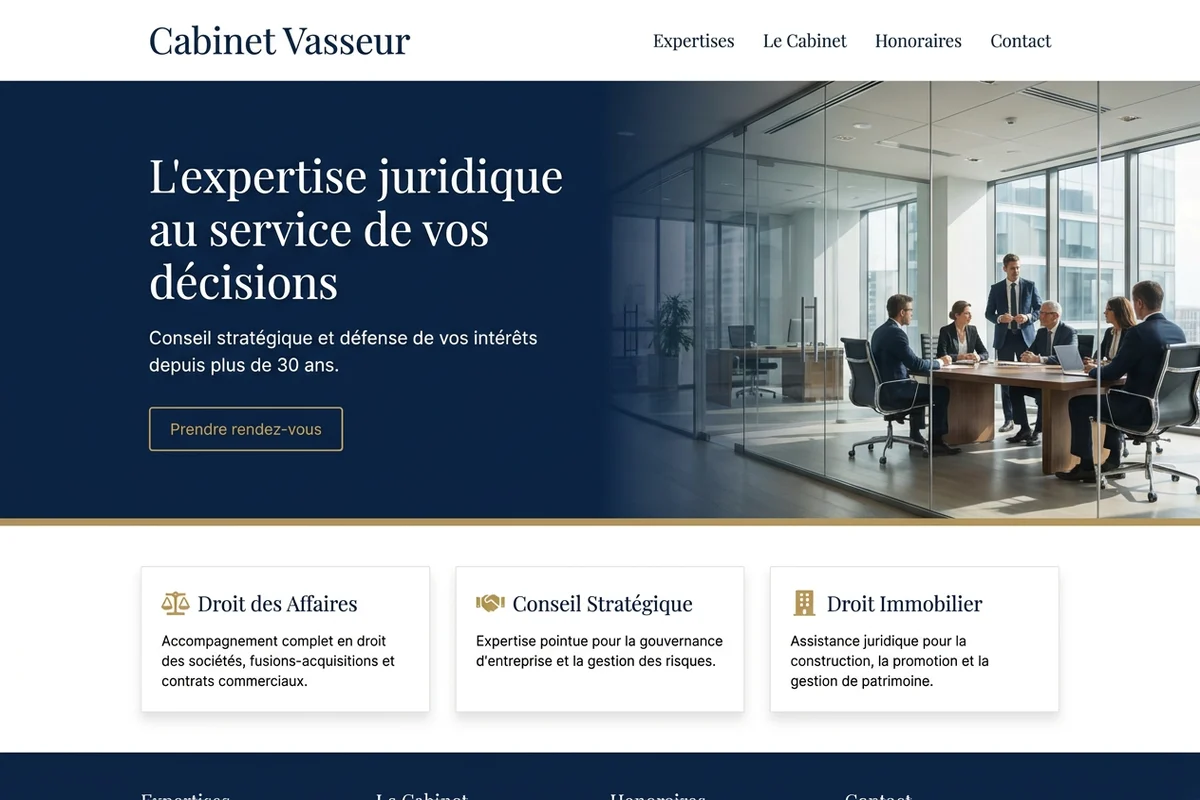 Exemple de site pour un cabinet de conseil